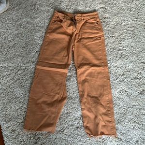 mid rise orange jeans